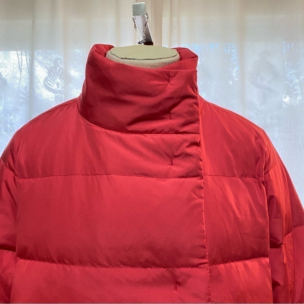 J. Jill Down Puffer coat in Carmine Red. Snap front closure Size Small - Picture 5 of 14